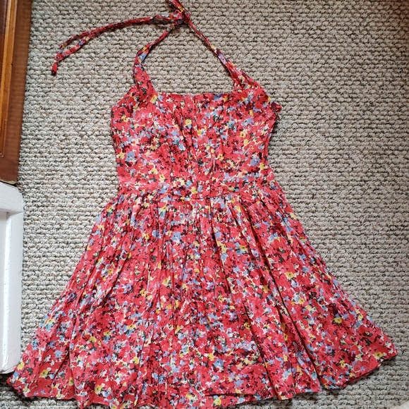 Armani Exchange Coral Floral Halter Dress - Picture 4 of 8